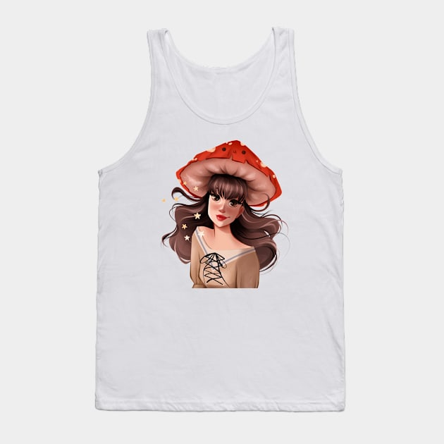 Mushroom Girl Tank Top by Seda